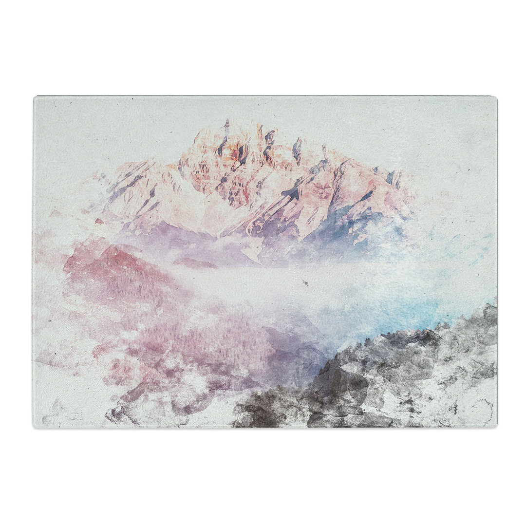 Tempered Glass Fog over Misurina Mountain in Italy Chopping Board