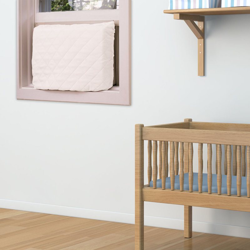 Beige Quilted Indoor Window Air Conditioner Cover