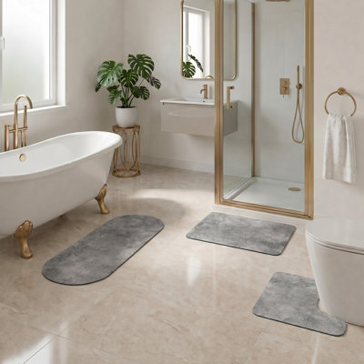 Ensemble de tapis de bain décoratif 3 pièces - Comprend standard, tapis de couloir et contour