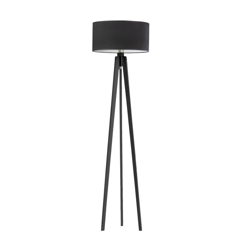 Caryville 149cm Tripod Floor Lamp, Black, White/Gold inside