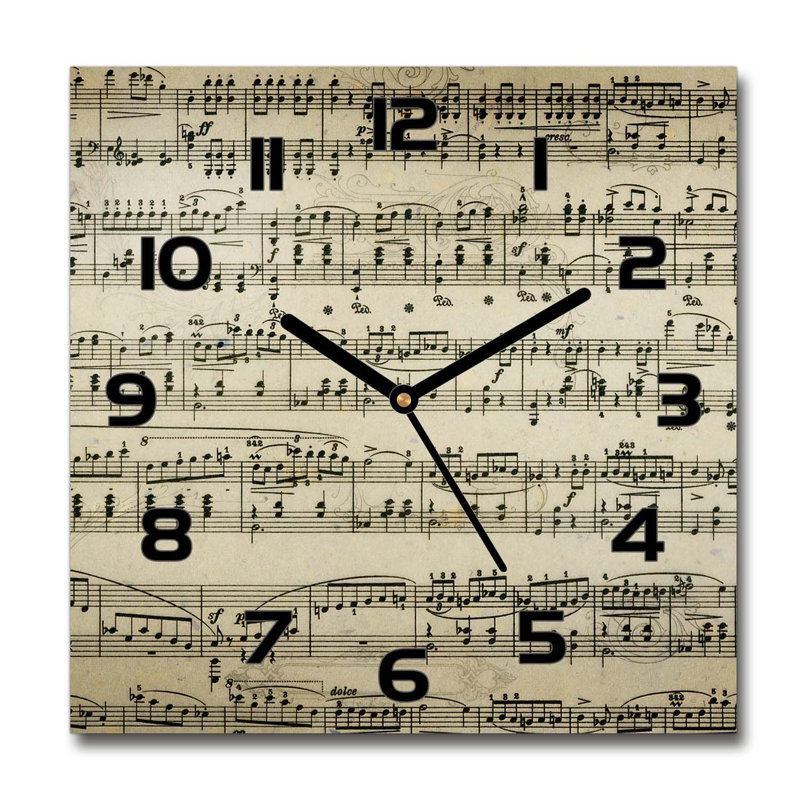 Harjun Glass Wall Clock, Black/Brown