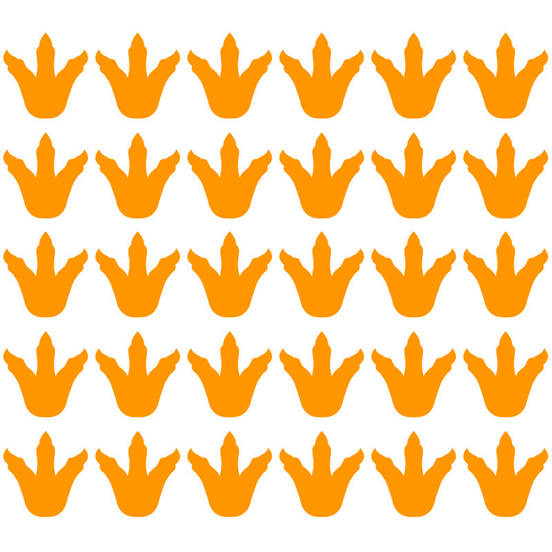 Autocollant mural empreintes Clemons, Orange