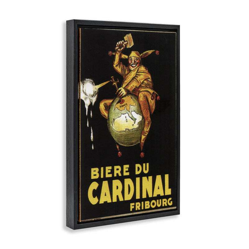 "Antique Cardinal Beer", affiche par Marcus Jules, Cadre flottant noir de jais, H 25 po x l 17 po