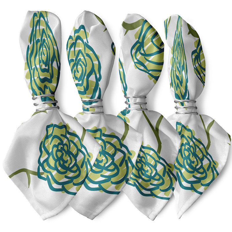 Ciron Spring Floral  Napkins, Green