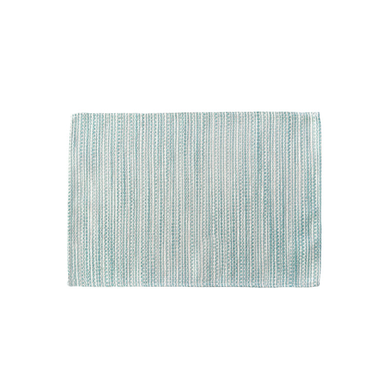 Aqua Striped Acrylic Rectangle Placemat