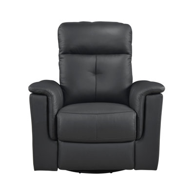 Green Leather Upholstered Swivel Glider Reclining Chair Luxury Living Room Furniture Comfort Chair 1Pc Plush Comfort
