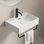 Lavabo vasque blanc, lavabo de salle de bain entièrement monté avec porte-serviettes, petit lavabo de salle de bain mural avec trou de robinet