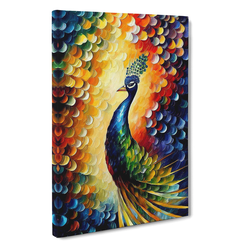 Peacock Portrait No.3 - Wrapped Canvas, 76cm H x 50cm W x 3cm D