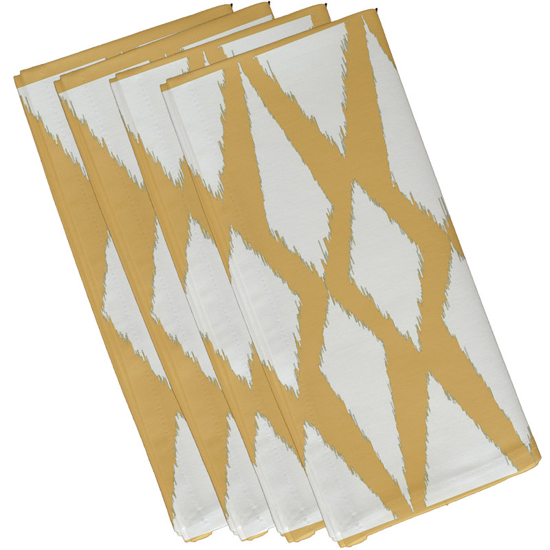 Serviette Figaro, L 18 po x L 18 po, Jaune