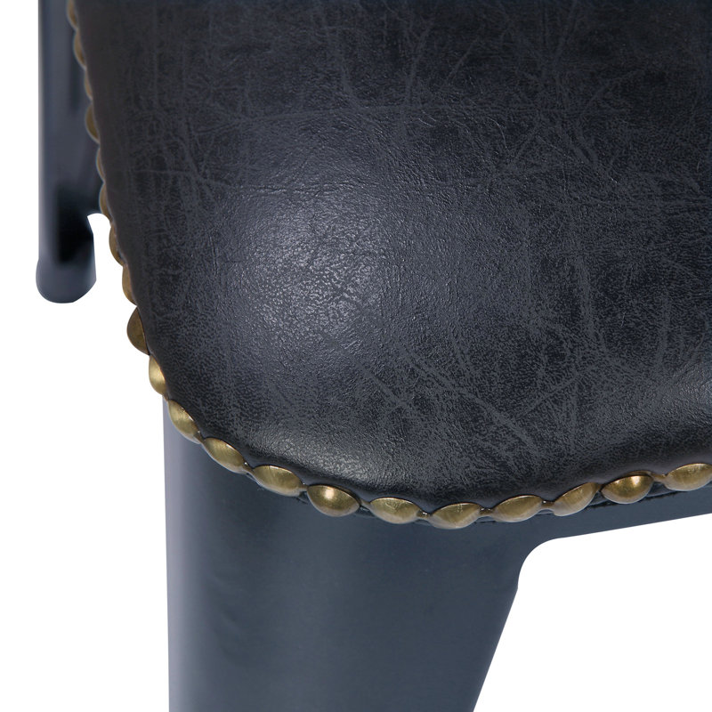 Chaise d'appoint en métal Senac KD PU, noir rétro