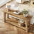 70.8'' Long Solid Wood Entryway Console Table With Shelf, 1.97'' Thick One-piece Solid Wood Tabletop-300501628