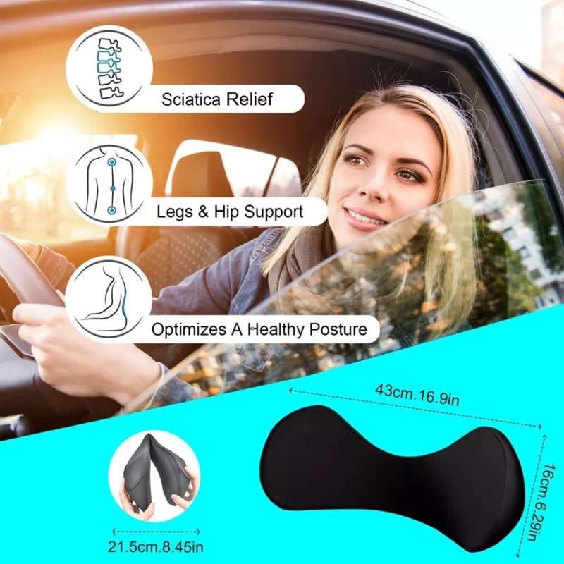 Coussin de siège de voiture en mousse viscoélastique pour soulager les douleurs sciatiques