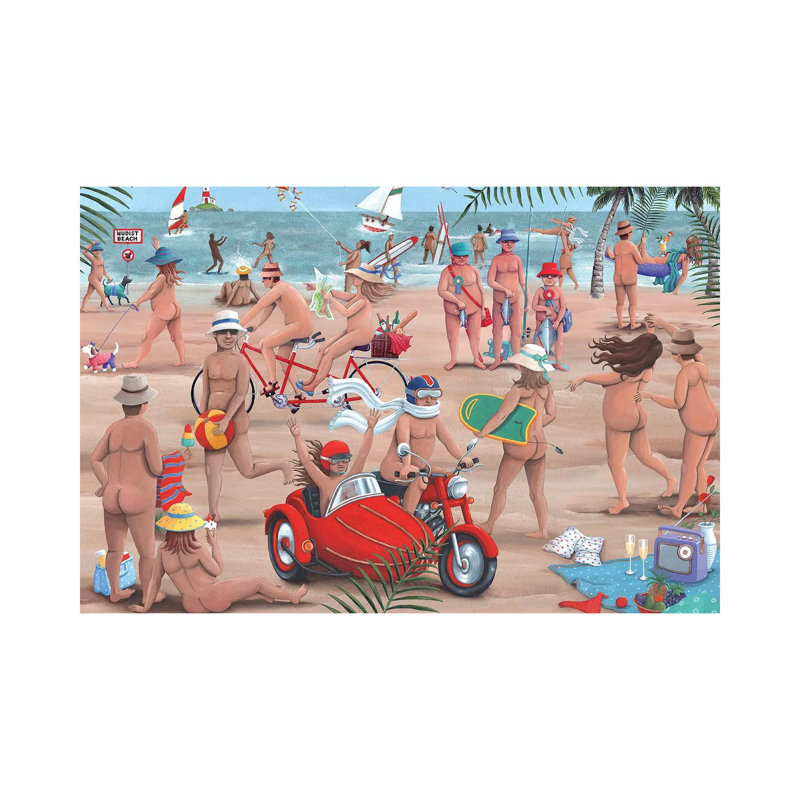 The Nudist Beach by Peter Adderley - Wrapped Canvas Gallery-Wrapped Canvas Giclée, 30.48 cm H x 45.72 cm W