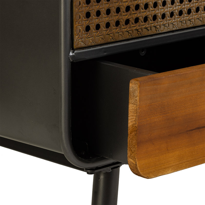 Anaiz 50cm W Iron Bedside Table