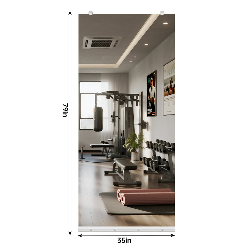 Miroir mural pleine longueur Ebern Designs, 79 po x 35 po