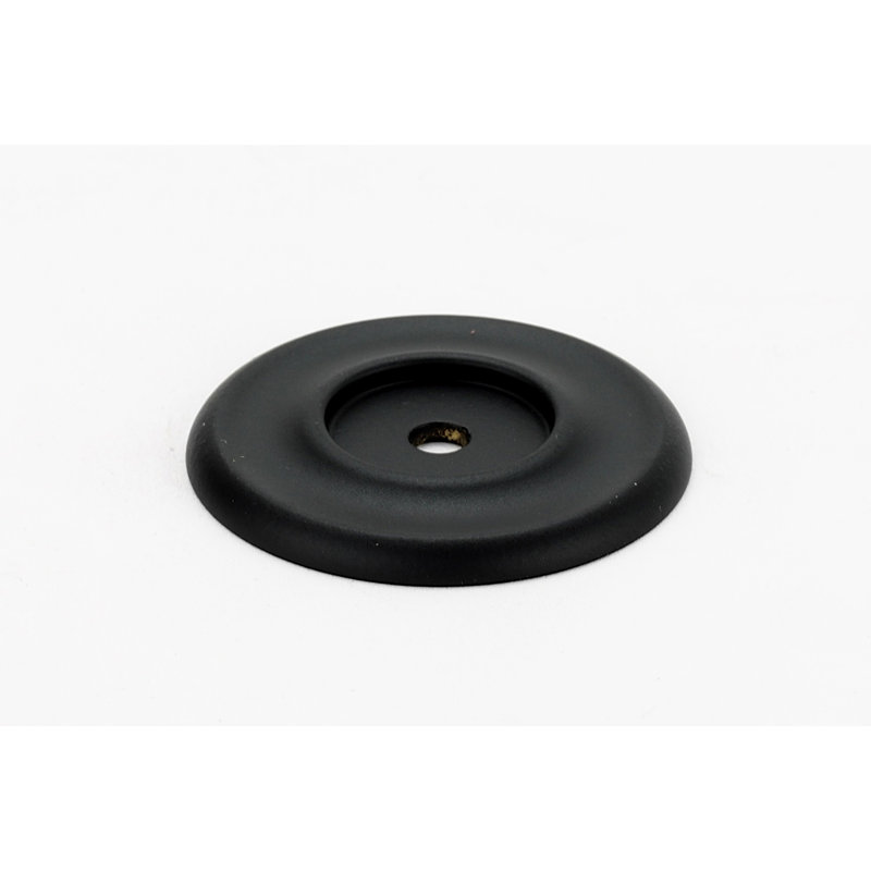 Traditional Metal Knob Backplate, 1.5'' H X 1.5'' W X 0.13'' D, Matte Black
