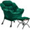Fauteuil Lazy avec repose-pieds pliant et sac de rangement latéral, fauteuil d'appoint rembourré en velours avec structure en métal, patins antidérapants