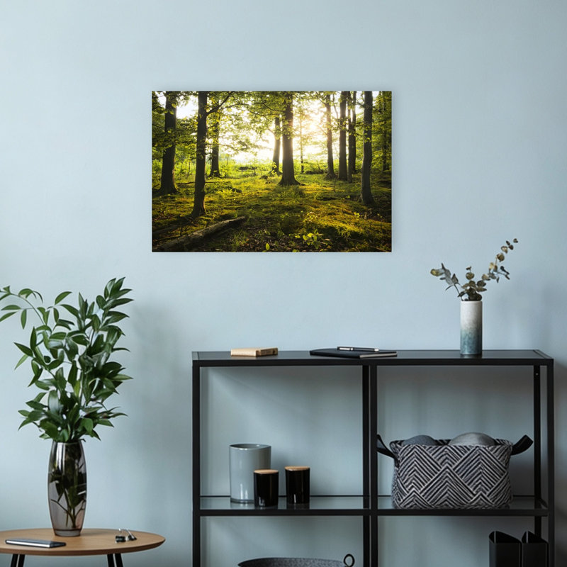 «Summer In The Woods Abstract Contemporary Forest Landscape», reproduction d'art mural, 12" H x 18" W