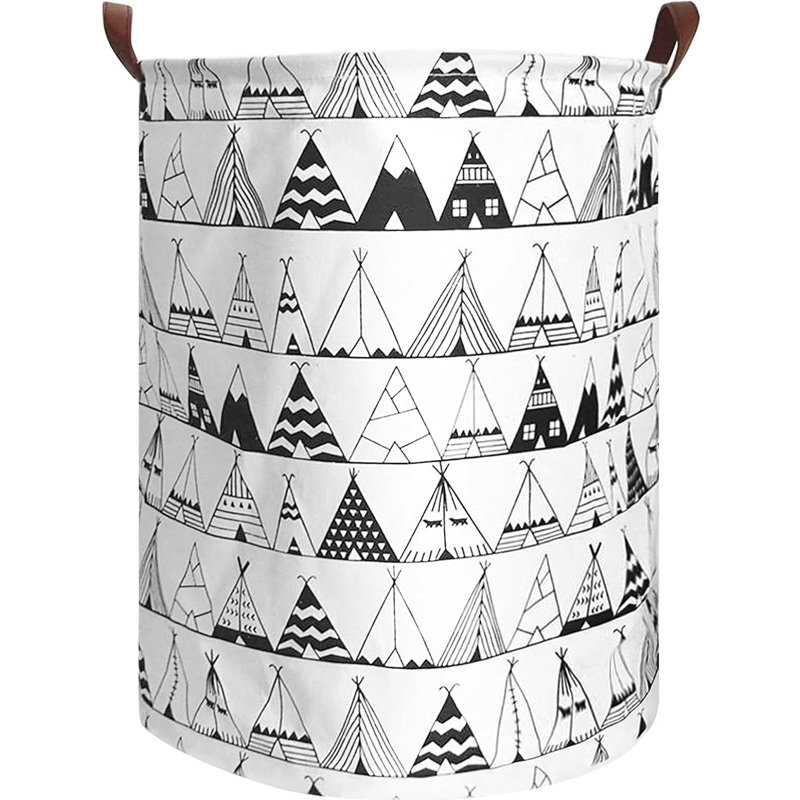 Panier à linge, panier à linge pliable avec sac de rangement imperméable en PE, grands paniers de rangement ronds en toile pour enfants, vêtements, jouets, chambre à coucher, dortoir universitaire, bureau