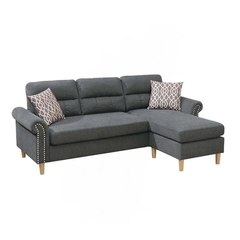 Ensemble de canapé modulaire réversible Polyfiber, Gris