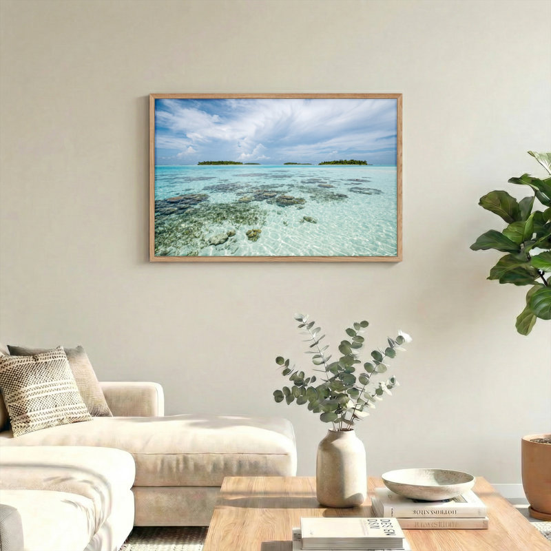 Ensemble de 1 tableau sur toile « Paradis tropical », H 18 po x l 24 po, Naturel