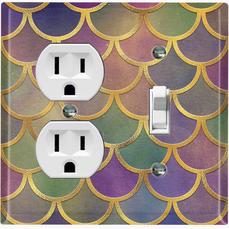 Plaque murale 2 bandes Mermaid, Mauve/vert