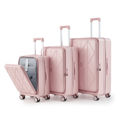 Ensembles de bagages 3 pièces (20/24/28), bagages de cabine extensibles avec verrou TSA approuvé par la compagnie aérienne, coque rigide 100% PC et valise légère avec poche avant et roues pivotantes