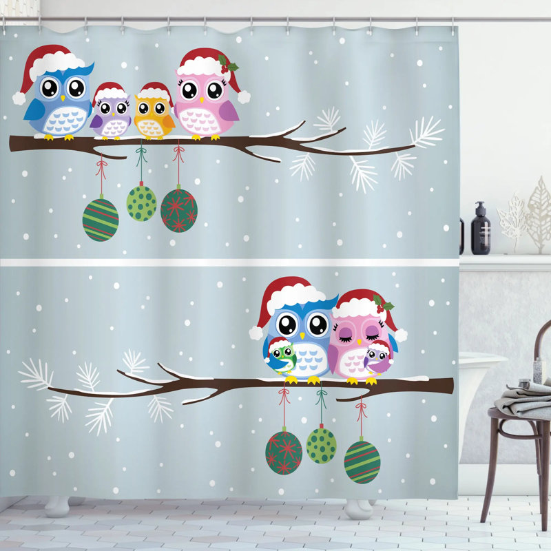 Rideau de douche simple christmas family Elliott, H 84 po x l 69 po