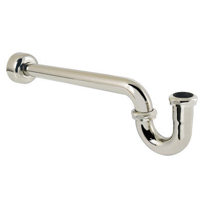 Siphon en P 1-1 / 4 po Kingston avec bride carrée, longueur 18 po, calibre 18
