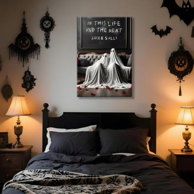 Drôles de fantômes, affiches dans cette vie et le prochain, art mural gothique, décor romantique, mariage foncé, impressions sur toile, Moody EMO, esthétique pour chambre à coucher, salon, maison, anniversaire, 20 x 30 pouces