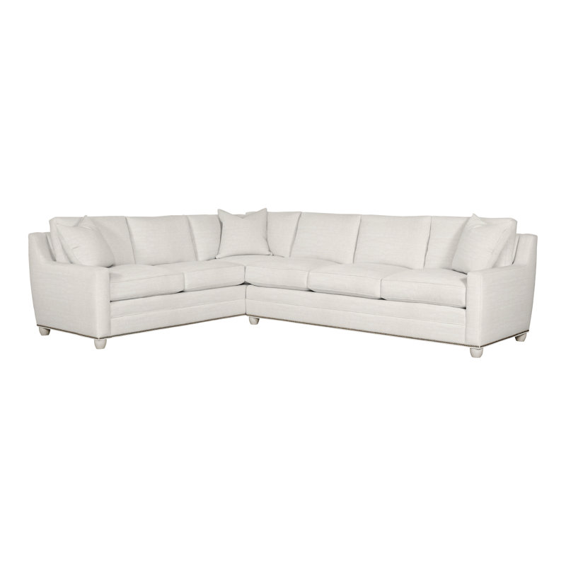American Bungalow 2-Piece Fairgrove L-Sectional, Nadia Parchment, Casa Blanca, Yes