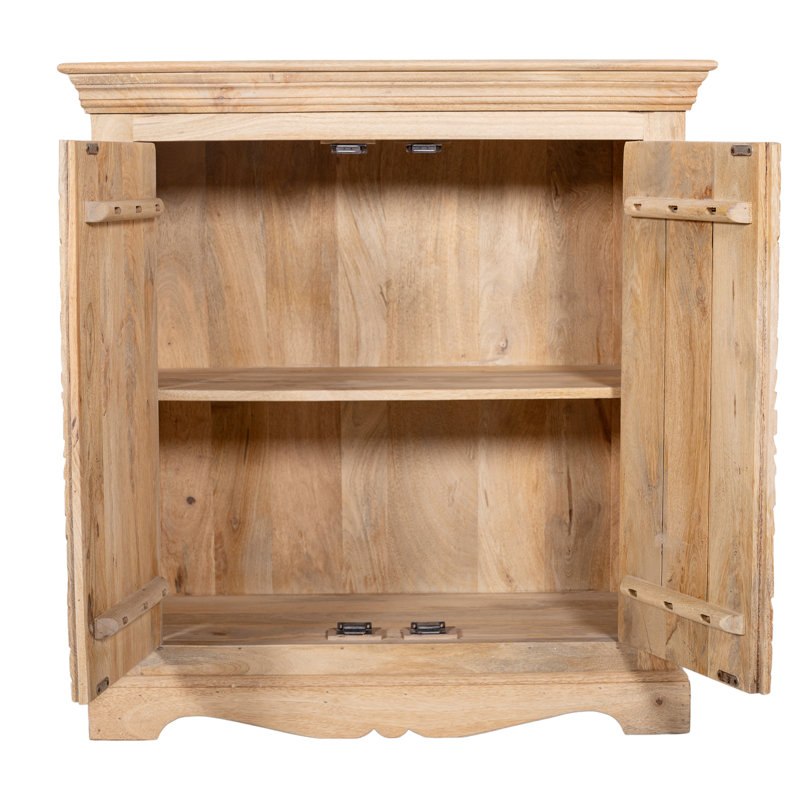 Soumare Solid Wood Accent Cabinet, Light Brown
