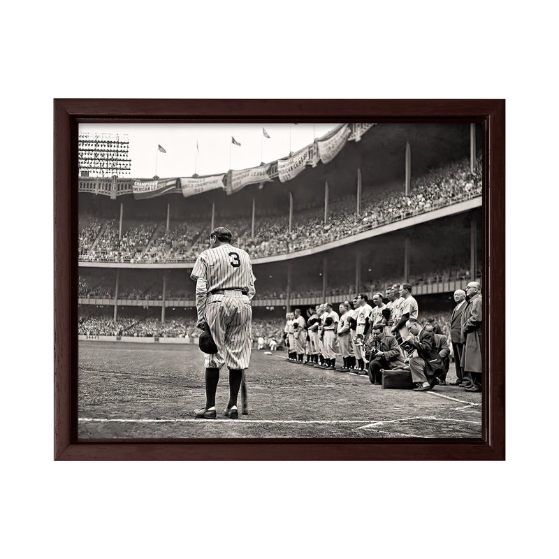 Babe Ruth Bows Out, Canevas, H 16 po x l 20 po, Encadrement brun