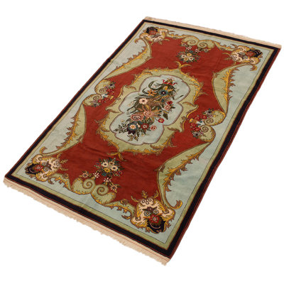 Amiyiah One-of-a-Kind 6'7" X 9'10" 1990s Wool Area Rug in Dark Copper