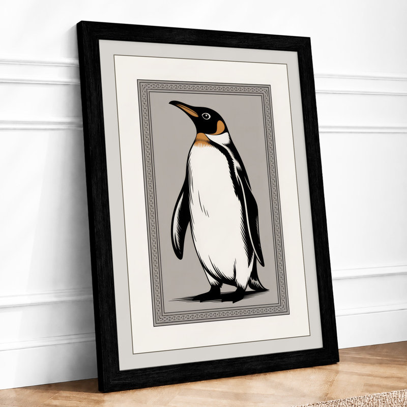 Penguin Study Minimalist - Print, Black, A3 - 42.0 x 29.7 cm