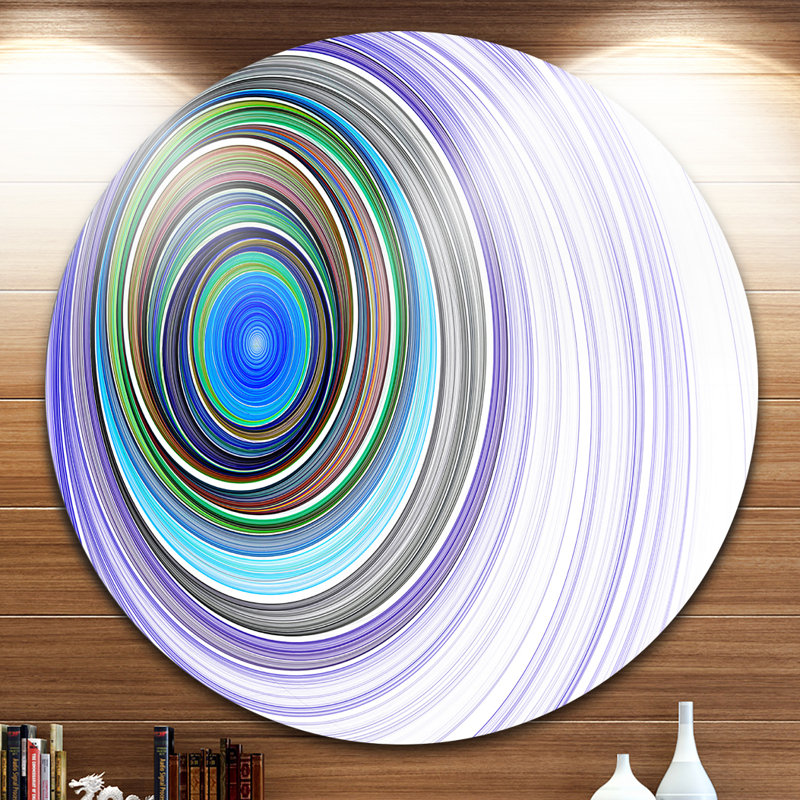 « infinied tunneling mauve ondulations », impression sur métal, H 23 po x l 23 po x P 1 po