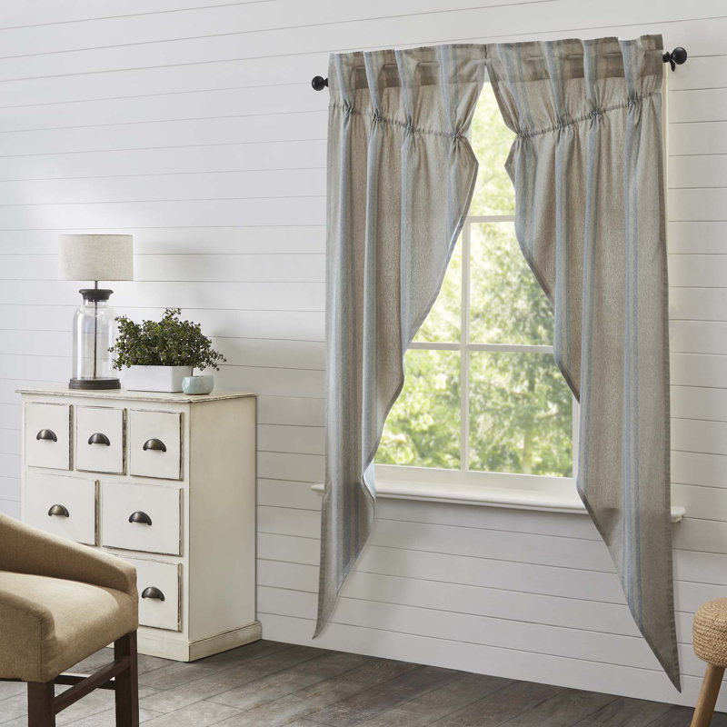 Tana Cotton Blend Room Darkening Curtain Panel Pair, Blue Gray, 36" W x 63" L