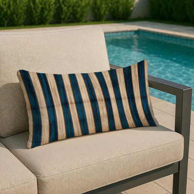 Coussin décoratif horizontal et extérieur à rayures horizontales