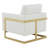 Lincoln Modern Leather Accent Chair with Gold Stainless Steel Base – Contemporary Boxy Armchair, Single Seater Side Chair for Living Room, Bedroom, Office & Lounge-724137640-797541873