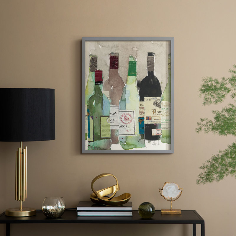 Red or White II Framed Print - Solid Wood, Gray, 21" H x 17" W
