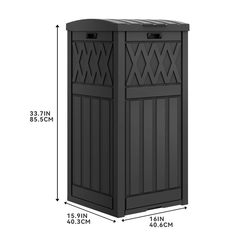Boîte de rangement en résine Balconera 31 gallons, Noir