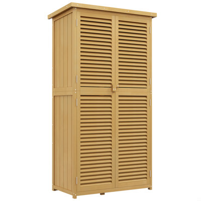 Wooden Outdoor Storage Cabinet, Garden Sheds & Outdoor Storage With Asphalt Roof & 2 Large Wood Doors With Lock by HOME FREE HOMES SP LLC