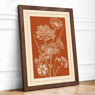 Lotus in Line Botanical - Framed Print