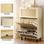 Armoire de rangement à chaussures en rotin