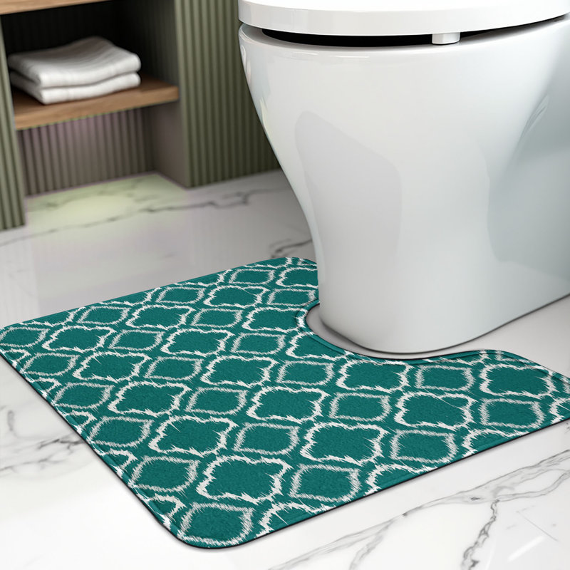 Tapis de salle de bain en U bleu sarcelle 20 po Teal