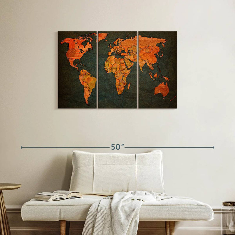 Aliaz Flags World Map, 24" H x 38" W