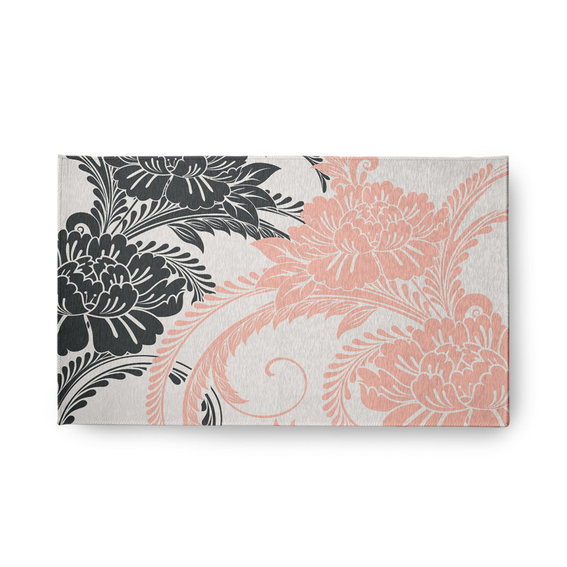Chenille Floral Indoor Rug, Rectangle 1'6" x 2'6"