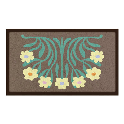 Non-Slip Floral Doormat