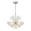 Lustre à fleurs moderne en verre transparent 17,7 po Rosa - champagne brossé argenté