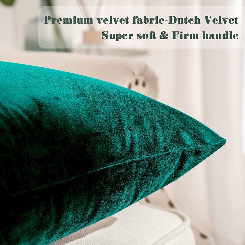 Velvet Scatter Cushion Cover, Green